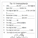 10 Commandments Printable Worksheets