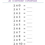 2x Table Worksheet Printable