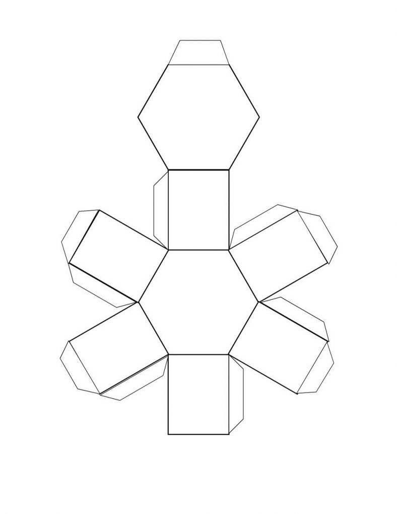 Free Printable 3d Shape Nets Hexagonal Learning Printable