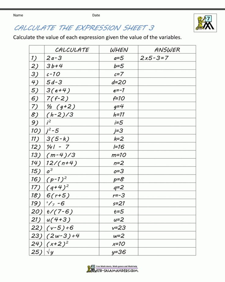 7th Grade Math Worksheets Free Printable With Answers 2020 