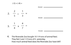Free Printable Seventh Grade Math Practice Worksheet