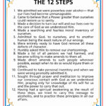 Aa 12 Steps Printable Worksheets