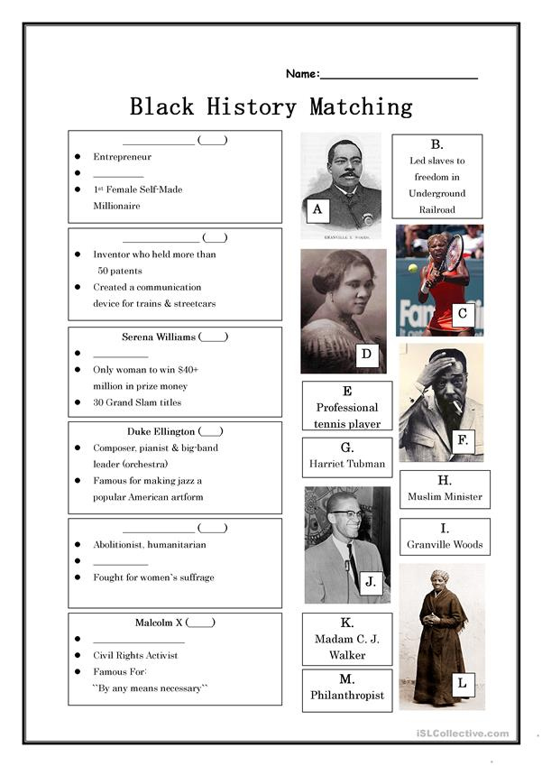 Black History Month Worksheet Free ESL Printable Worksheets Made By 