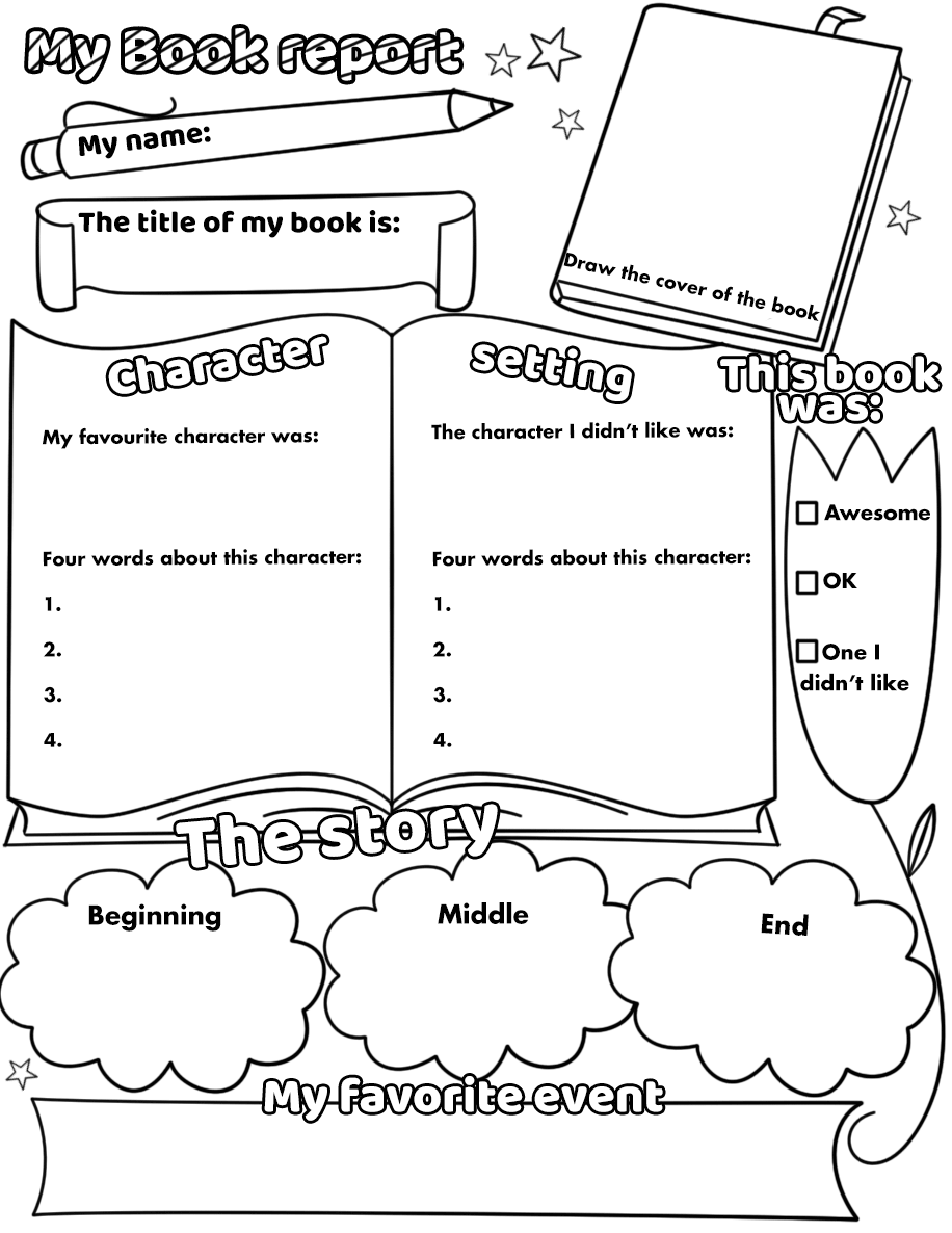 My Book Report Printable Worksheet Free Printable Papercraft Templates