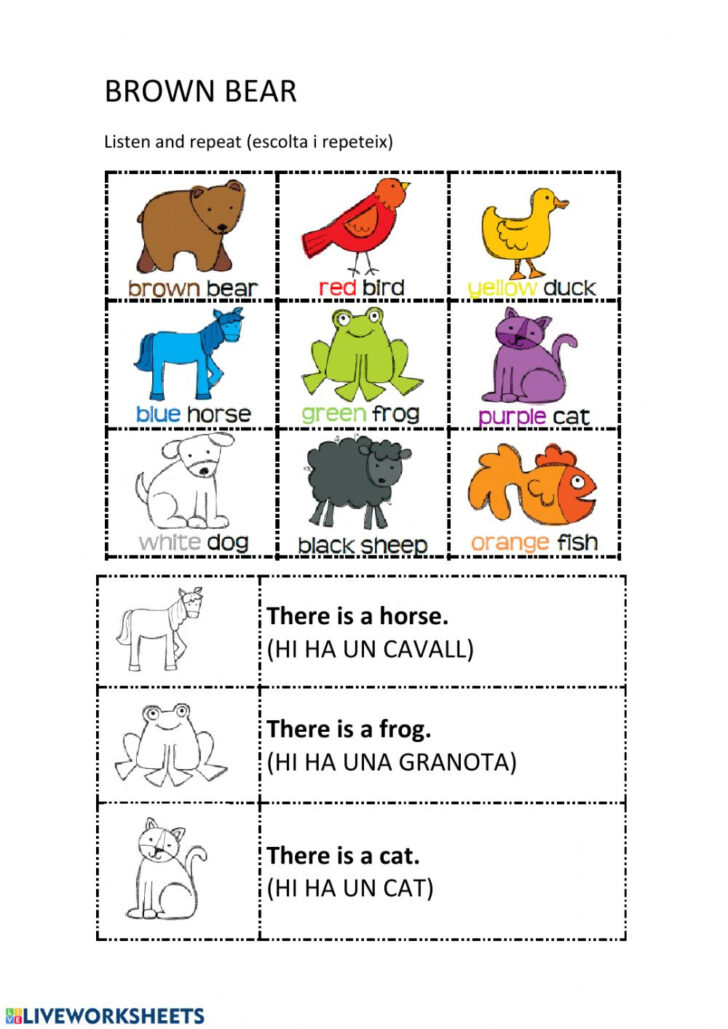 Brown Bear Brown Bear Printable Worksheets | Peggy Worksheets