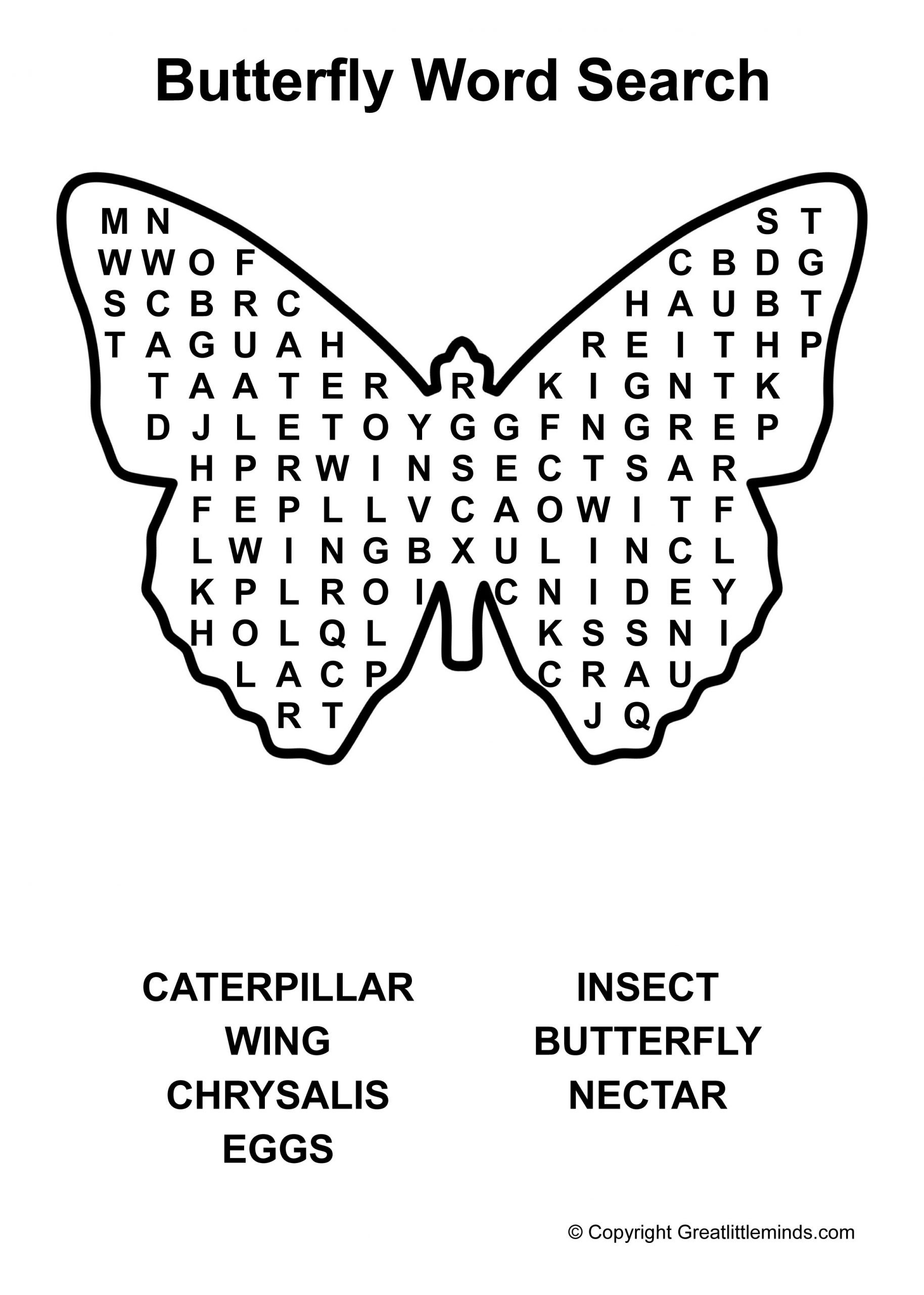 Monarch Butterfly Word Search For Kids Woo Jr Kids Word Search 