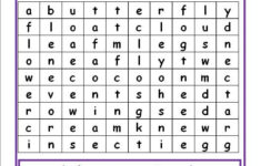 Free Worksheet For A Word Search On Butterfly Words Find More Free