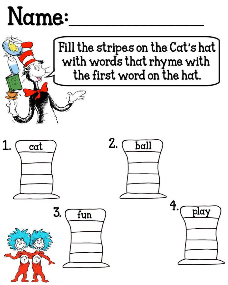 Cat In The Hat Free Printable Worksheets