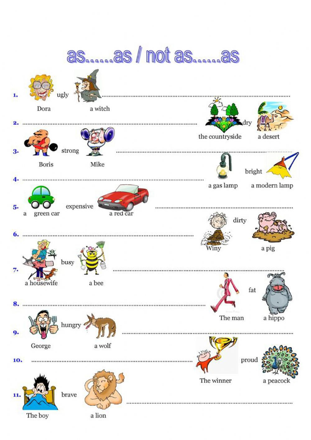 As as In Comparative Interactive Worksheet