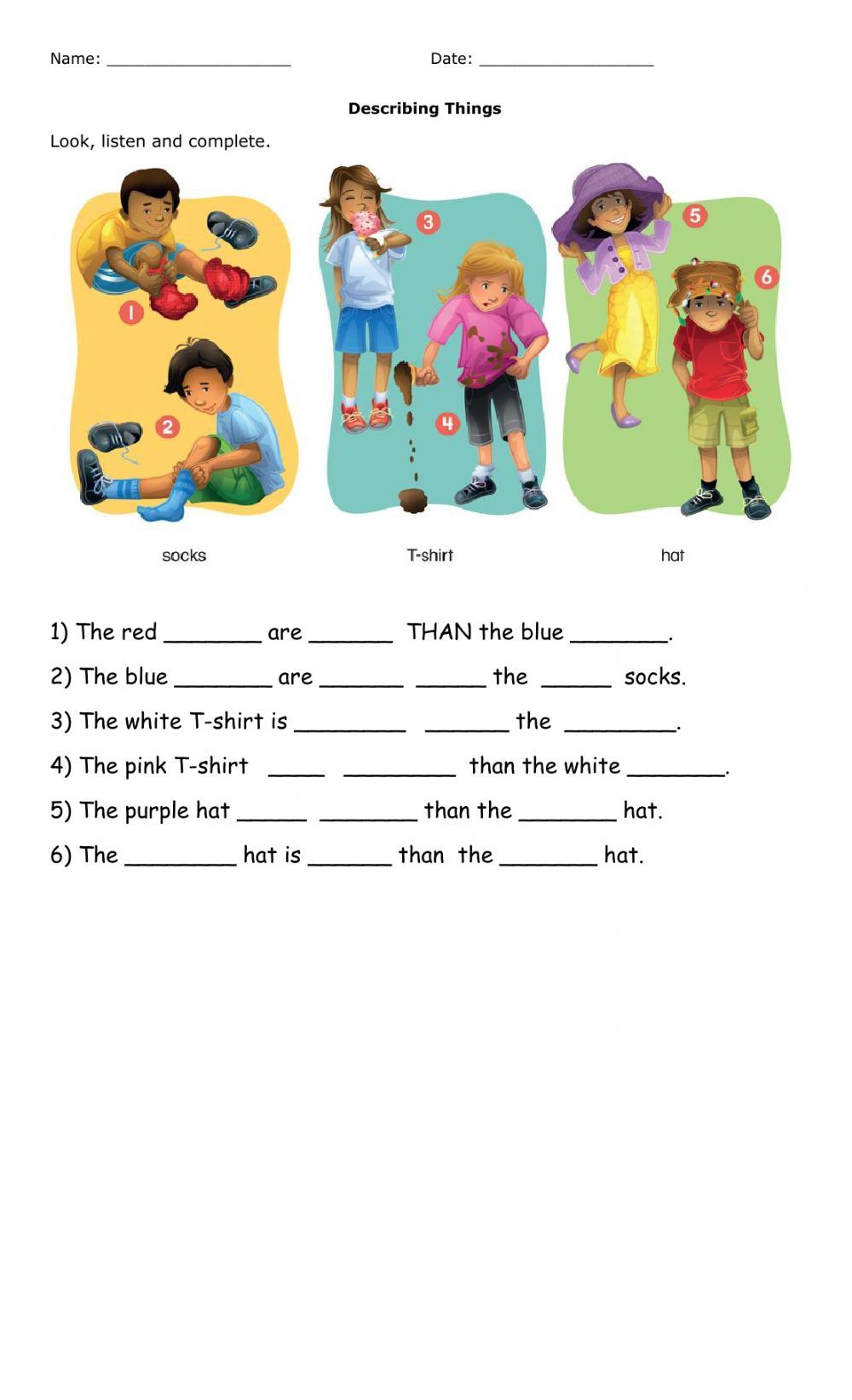 Comparatives Interactive Worksheet In 2020 Describing Words 