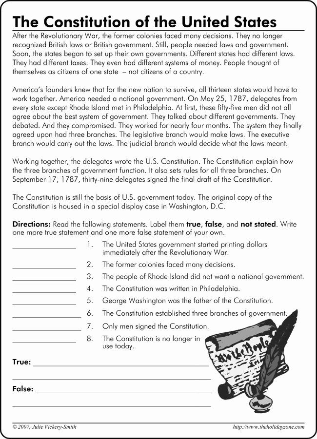 Constitution Printable Worksheets Peggy Worksheets