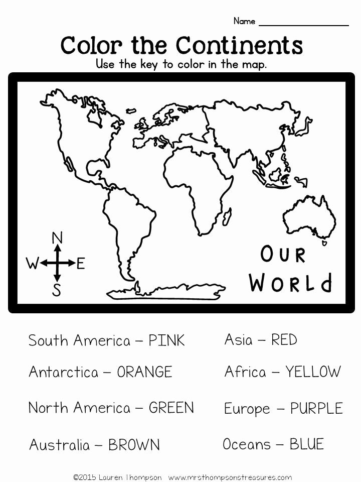 7 Continents Worksheet For First Grade Geography Worksheets Social 