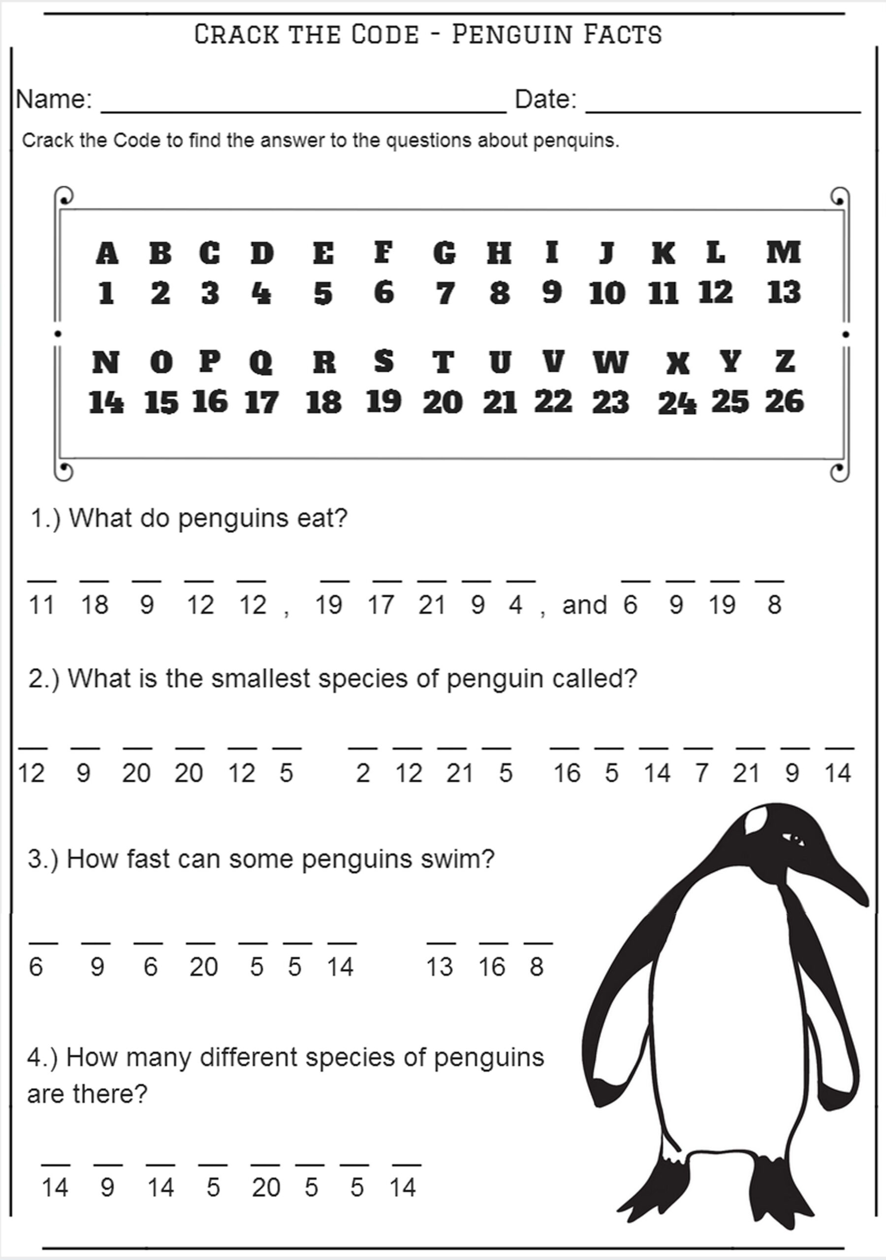 Crack The Code Worksheets Printable Free