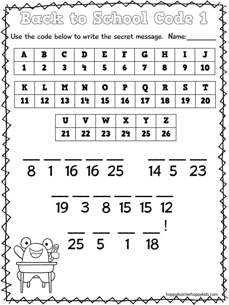 Crack The Code Worksheets Printable Free | Peggy Worksheets