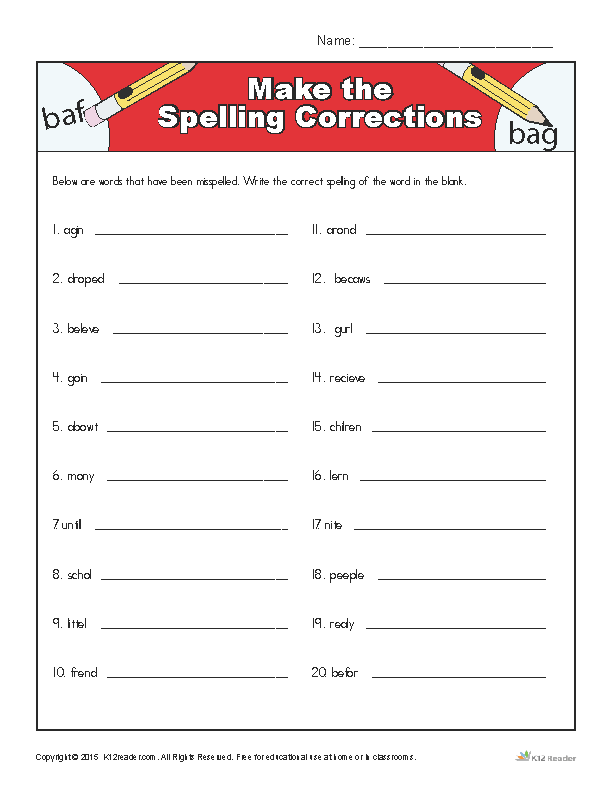 Make The Spelling Corrections Correcting Proofing And Editing