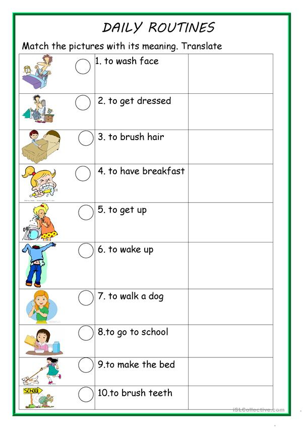 Daily Routines 1 Worksheet Free ESL Printable Worksheets Made By Teachers