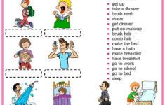 Calam o Daily Routines Vocabulary Esl Matching Exercise Worksheets