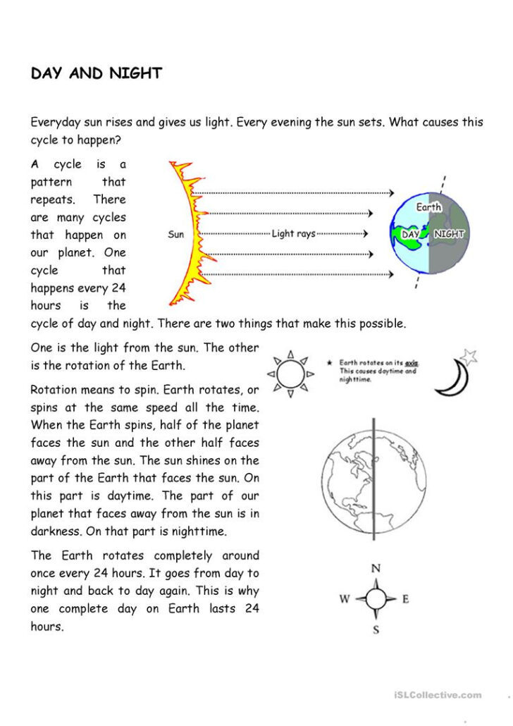 Day And Night Printable Worksheets Peggy Worksheets 9773