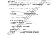 dr jekyll and mr hyde printable worksheets 2 Dr Jeckyll And Mr Hyde ESL Worksheet By Elsa