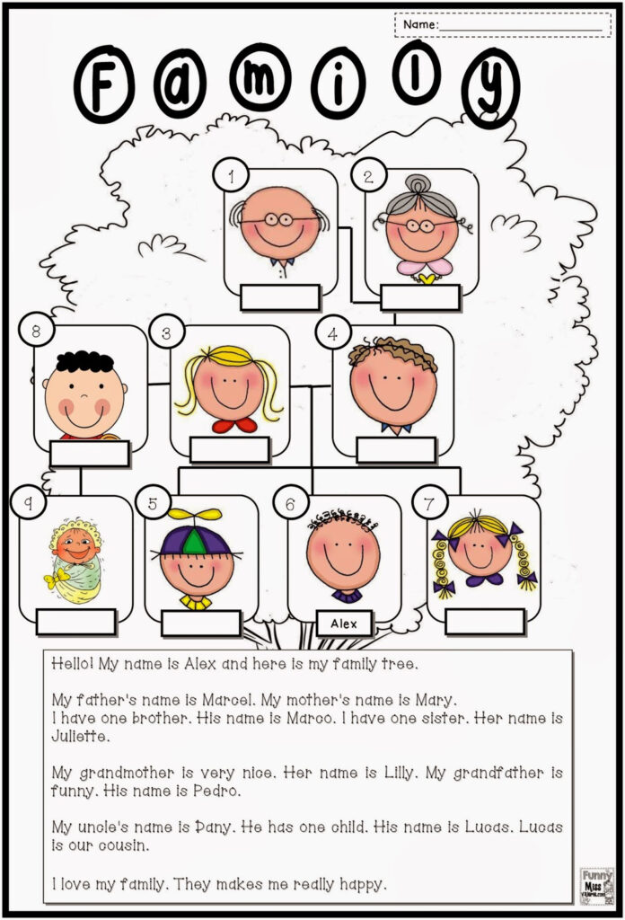 Family Tree Worksheet Printable Peggy Worksheets