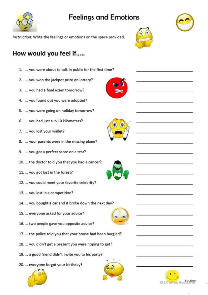 Feelings And Emotions Worksheets Printable | Peggy Worksheets