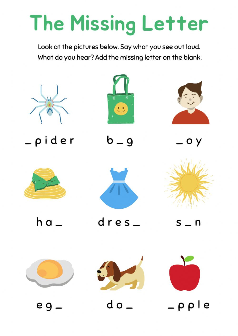 Fill In The Missing Letters In Words Printable Worksheets Peggy 