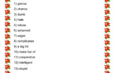 Flowers For Algernon Worksheet