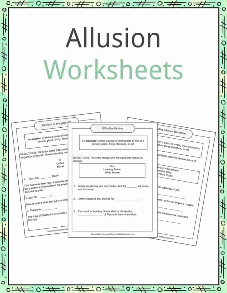 Allusion Examples Definition And Worksheets Kidskonnect 