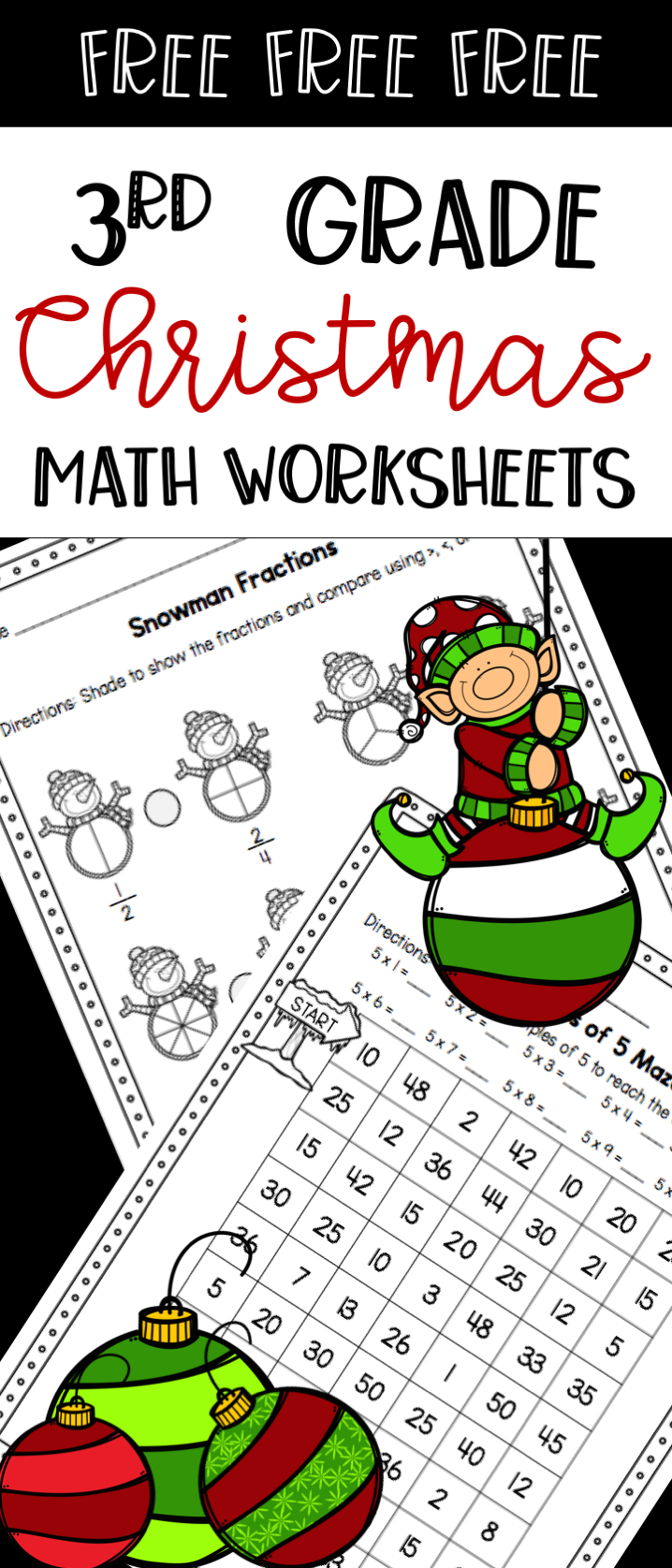 Free Printable Christmas Worksheets For Third Grade 