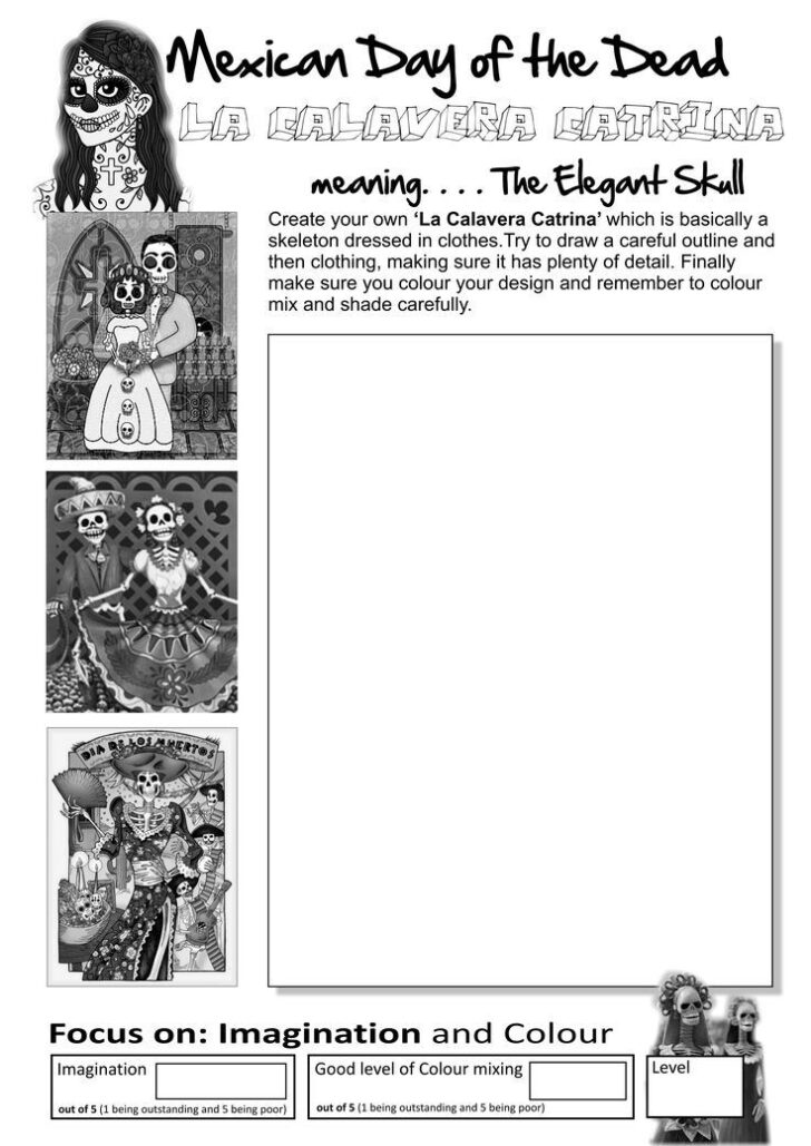 Free Printable Day Of The Dead Worksheets | Peggy Worksheets