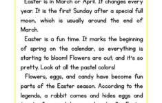 Easter Reading Comprehension Worksheet Holiday Reading Comprehension