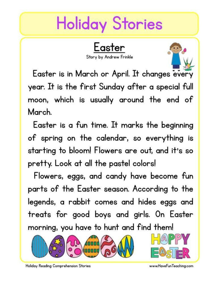 Free Printable Easter Reading Comprehension Worksheets