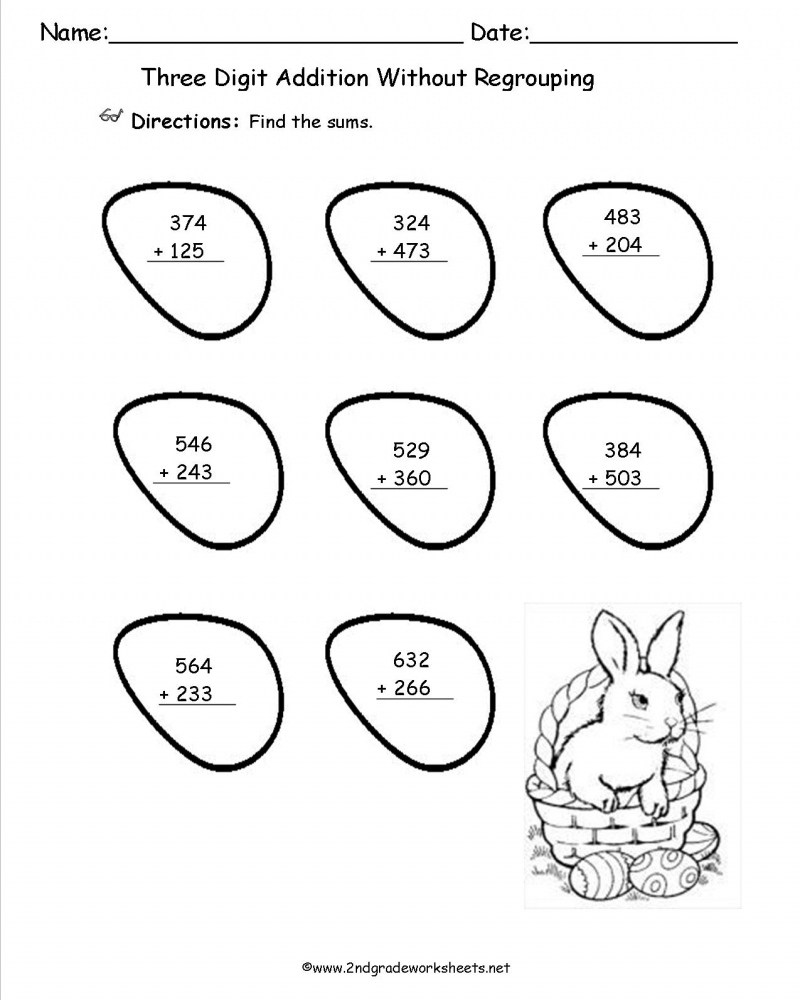 Free Printable Easter Math Worksheets For 2nd Grade Math Worksheets 