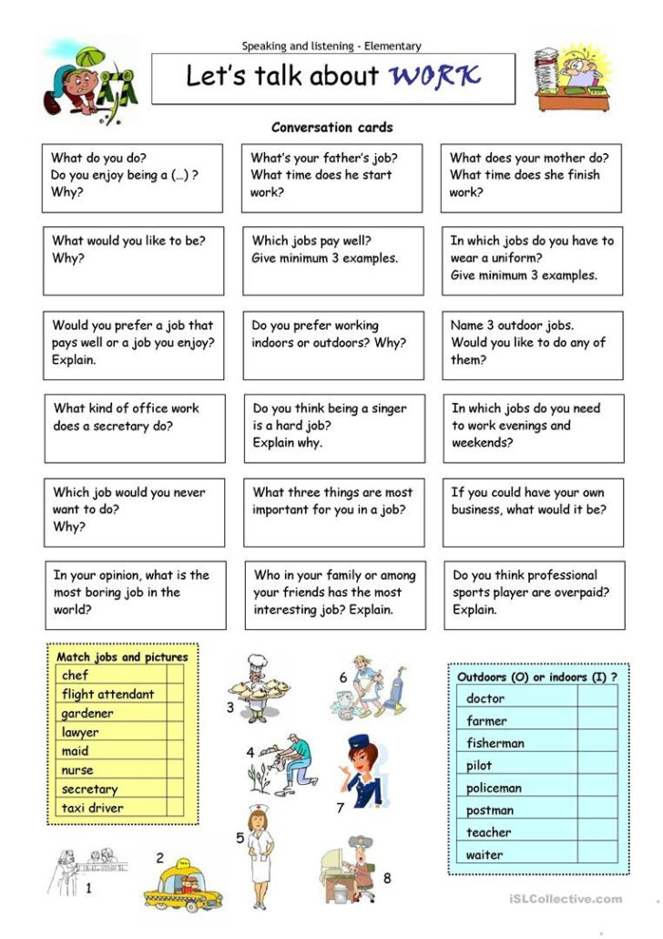 Free Printable English Conversation Worksheets