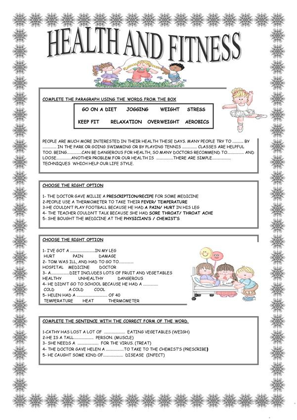 HEALTH AND FITNESS Worksheet Free ESL Printable Worksheets Made By 