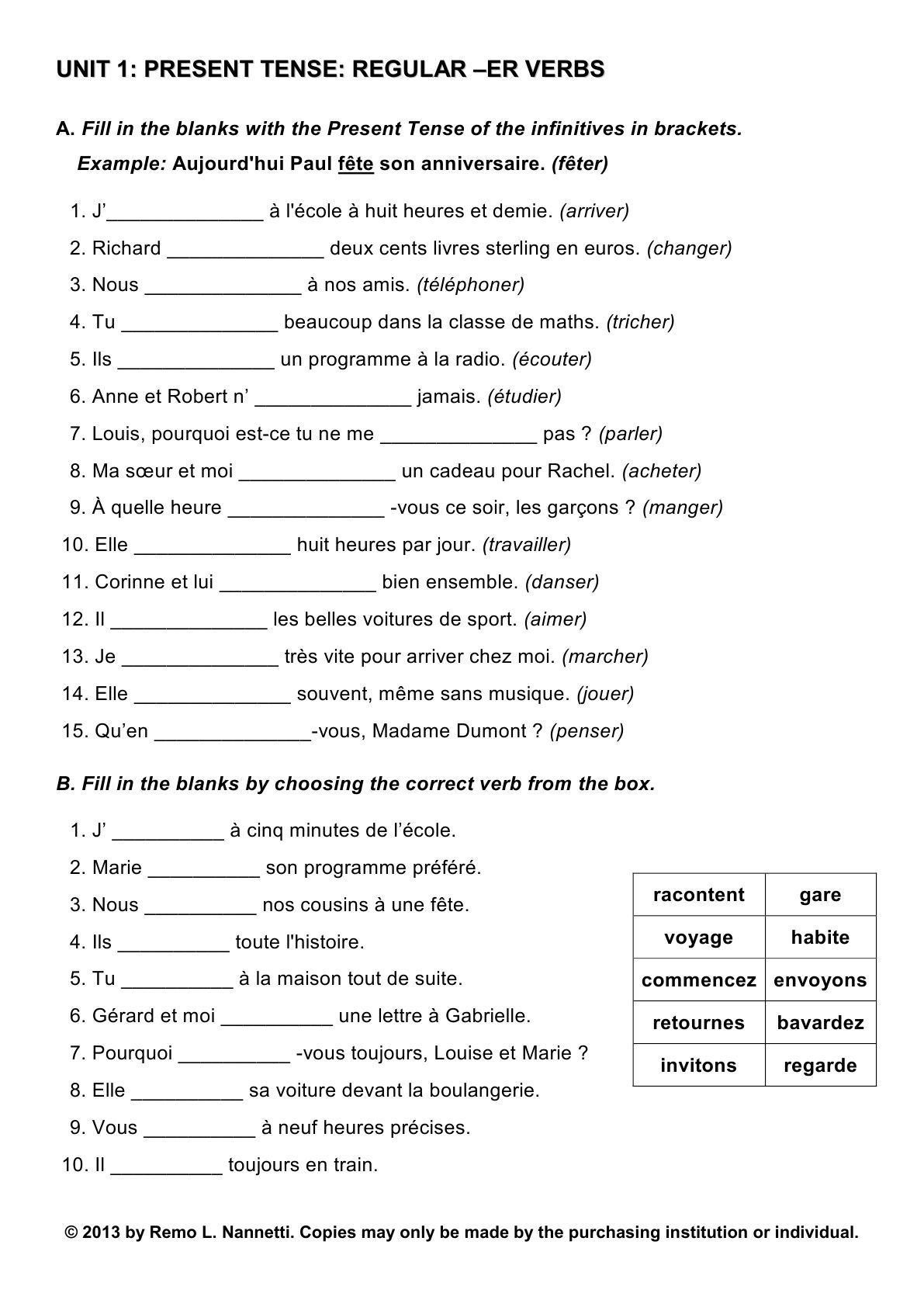 Free Printable French Worksheets For Grade 4 Forms Worksheets Diagrams