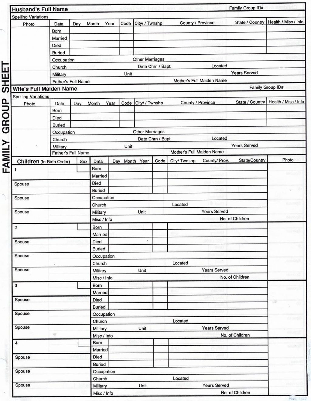 Sheet Genealogy Forms Individual Worksheet Unique Free Db excel