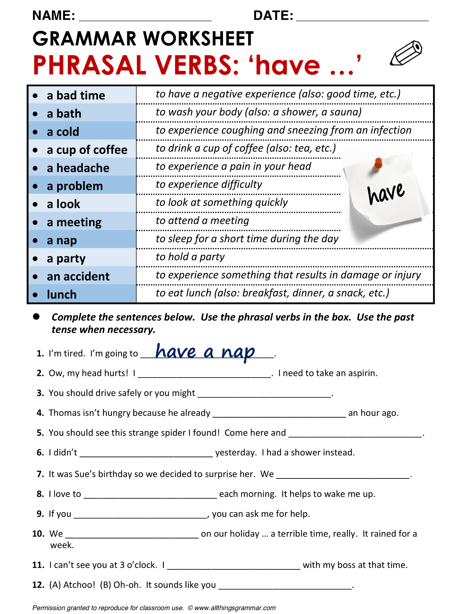 Free Printable Grammar Worksheets For Highschool Students Peggy 