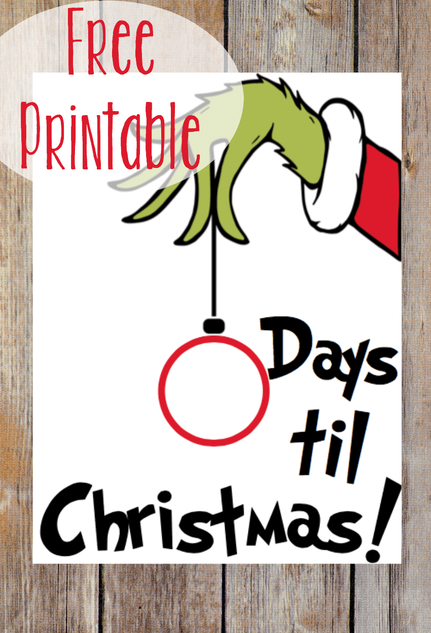Countdown To Christmas Grinch Printable Three Little Ferns Family 
