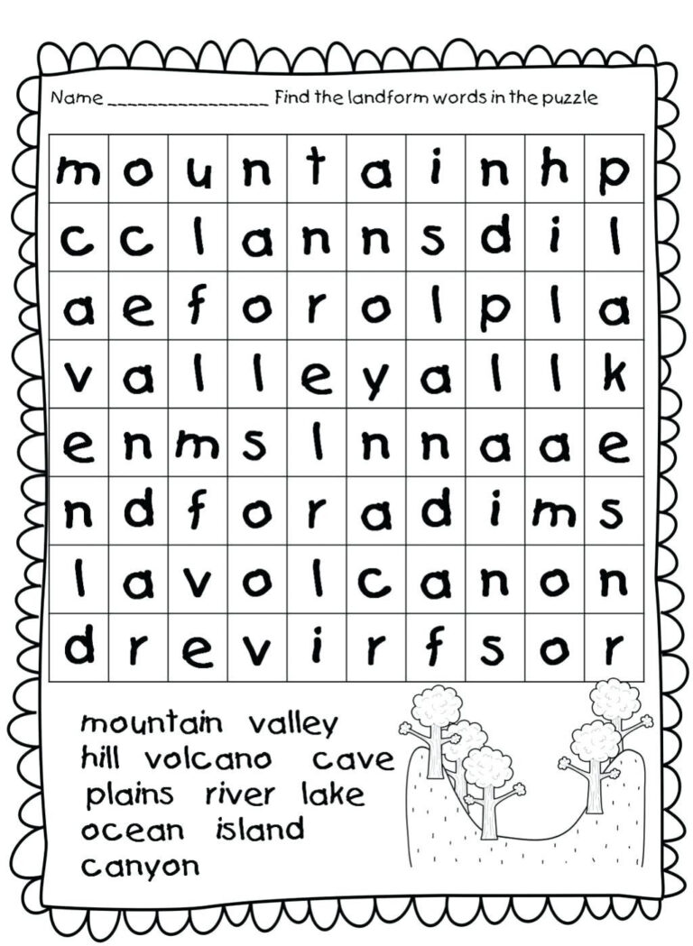 Free Printable Landform Worksheets Peggy Worksheets