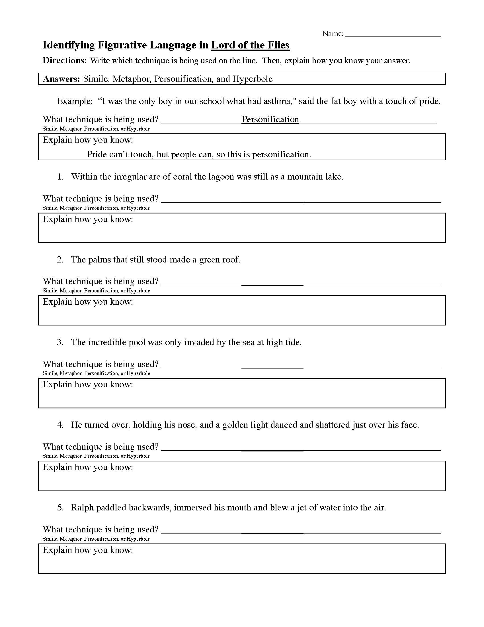 Free Printable Literary Elements Worksheets Peggy Worksheets