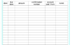 Monthly Bill Payment Blank Worksheet Calendar Inspiration Design