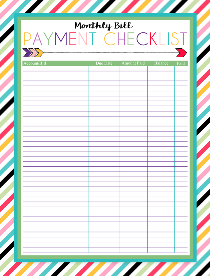 Free Printable Monthly Bill Payment Worksheet Peggy Worksheets