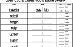 free printable open and closed syllable worksheets 2 Closed Open Syllables Centers Worksheets Closed Syllables