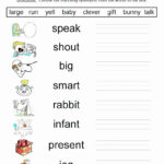 Free Printable Parts Of Speech Worksheets