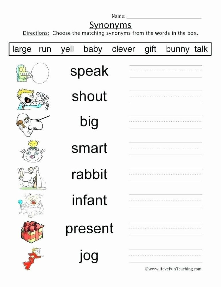 free printable parts of speech worksheets for high school