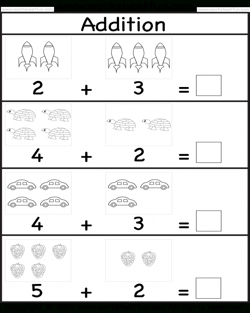 Pre K Addition Worksheets With Pictures Math Worksheets Printable