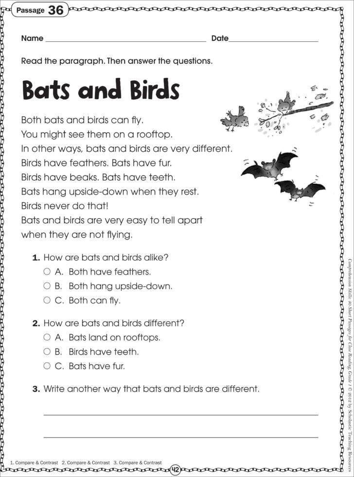 Free Printable Reading Comprehension Worksheets For Adults | Peggy ...