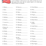 Free Printable States And Capitals Worksheets