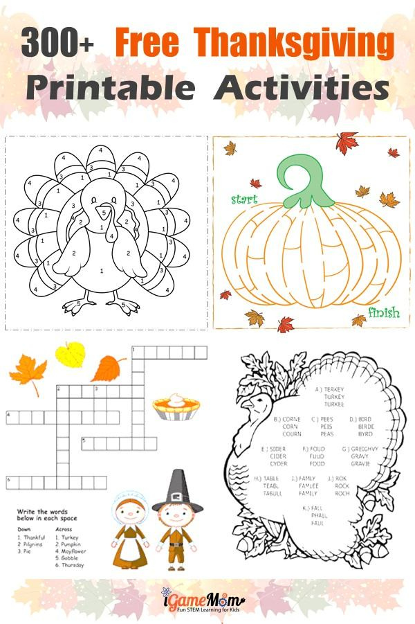 300 Pages Free Thanksgiving Printables For Learning